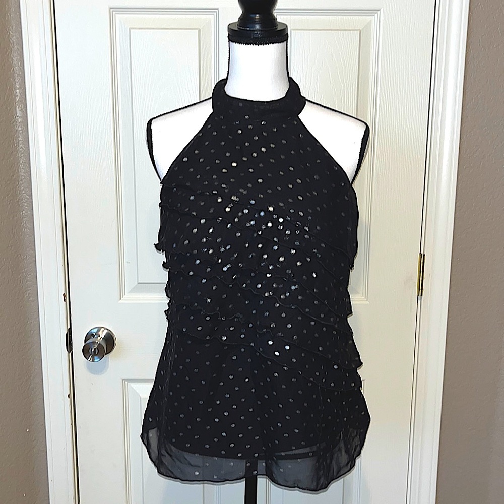 IZ Byer high-neck sleeveless blouse